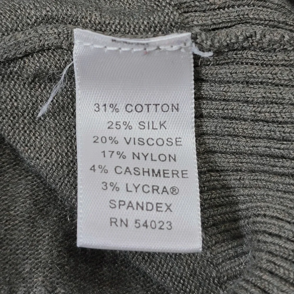 Banana Republic Mens Olive Green Silk Cotton Cashmere V-Neck Sweater M 673665-16